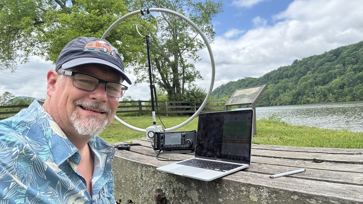 Rig setup by the riverside